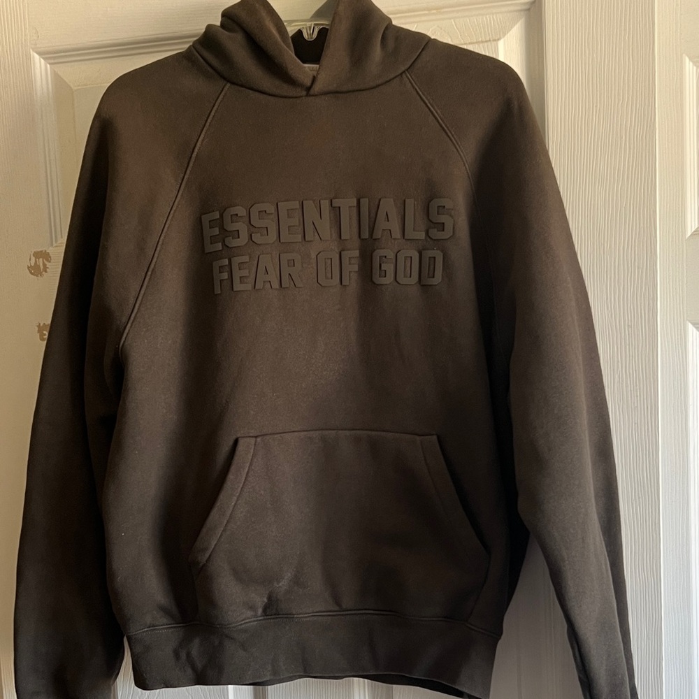 Fear of God Essentials Dark Brown Hoodie  (fits like a medium, runs big)